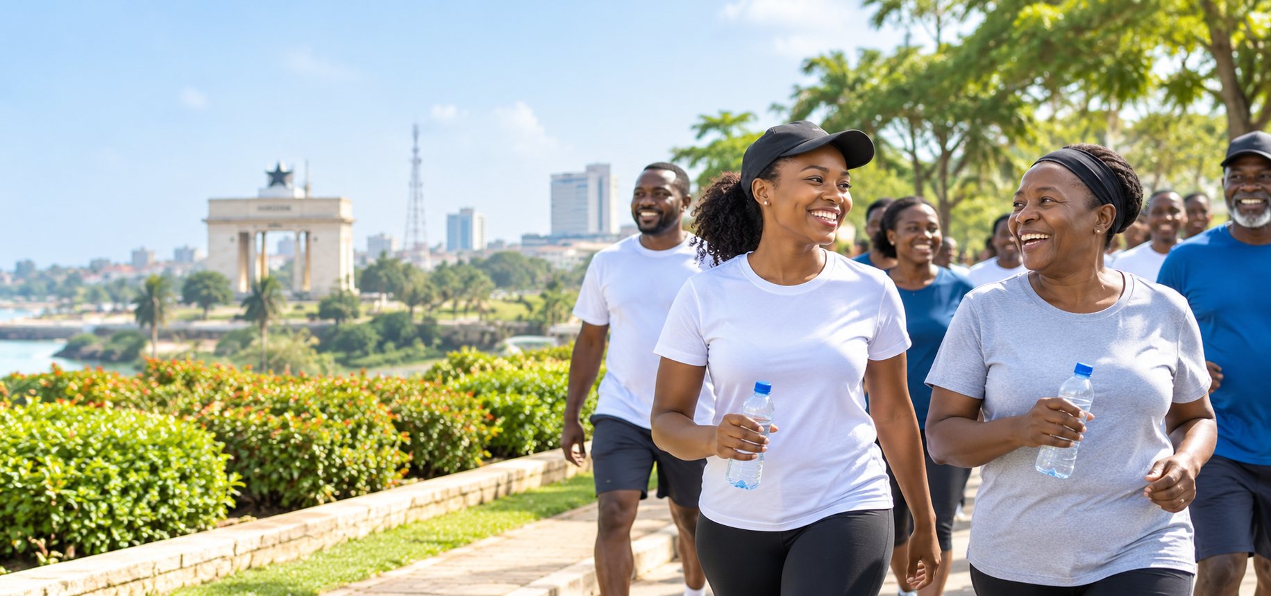 Community members on a kidney health awareness walk in Accra